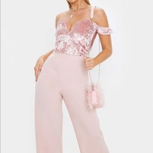 PrettyLittleThing Pink Lace Bodysuit
